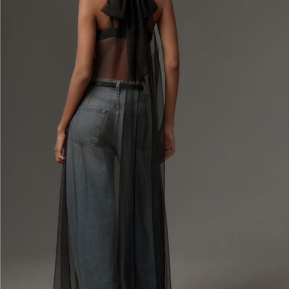 Sunday in Brooklyn Sheer Tulle Halter Tunic Black. - Picture 3 of 9
